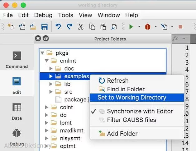 working directory